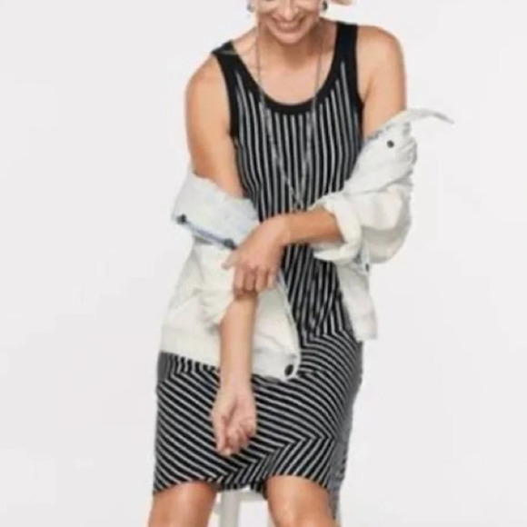 Cabi ATC Wink Striped Tank Dress in Black & White - Size XS - Picture 2 of 8